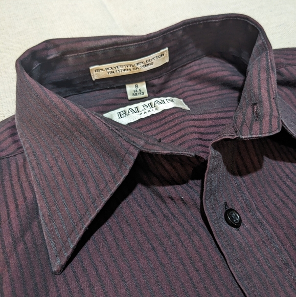 2 For $60! Vintage Balmain Button Up shirt men's S - Picture 5 of 7
